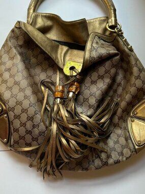 Gucci Indy Large Hobo Bag – Metallic Gold GG Canvas